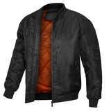 Men's Quilted Faux Leather Bomber Jacket