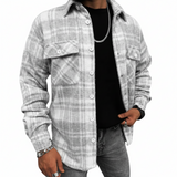 Men's Plaid Button Front Overshirt Jacket