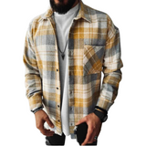 Men's Plaid Button Front Overshirt Jacket