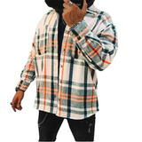 Men's Plaid Button Front Overshirt Jacket