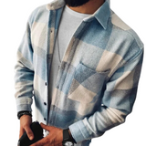 Men's Plaid Button Front Overshirt Jacket