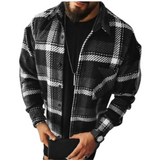 Men's Plaid Button Front Overshirt Jacket
