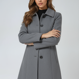 Women's Tailored Longline Single-Breasted Collared Coat