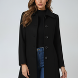 Women's Tailored Longline Single-Breasted Collared Coat