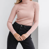 Women's Fitted Ribbed Turtleneck Knit Sweater