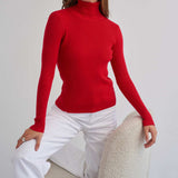 Women's Fitted Ribbed Turtleneck Knit Sweater