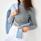 Women's Fitted Ribbed Turtleneck Knit Sweater