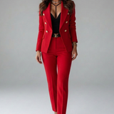 Women's Two-Piece Double-Breasted Tailored Blazer Set