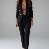 Women's Two-Piece Double-Breasted Tailored Blazer Set