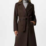 Women's Double-Breasted Belted Long Trench Coat