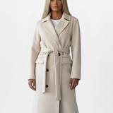 Women's Double-Breasted Belted Long Trench Coat