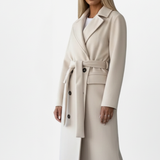 Women's Double-Breasted Belted Long Trench Coat