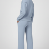 Women's Collared Top and Wide-Leg Drawstring Set