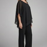 Women's Cold-Shoulder Top and Wide-Leg Pants Set
