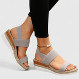 Women's Elastic Strap Cushioned Slip-On Sandals