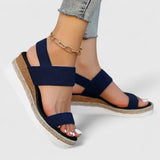 Women's Elastic Strap Cushioned Slip-On Sandals