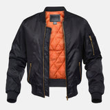 Men's Quilted Lined Zip-Up Classic Bomber Jacket