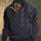 Men's Cable Knit Shawl Collar Cardigan
