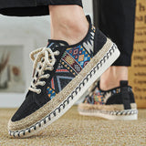 Men's Ethnic Pattern Canvas Casual Sneakers