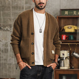 Men's Ribbed Knit Button Cardigan