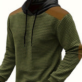 Men's Textured Hooded Knit Pullover