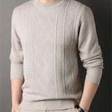 Men's Cable Knit Crew Neck Sweater