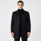 Men's Stand Collar Wool Blend Coat