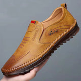 Men's Perforated Leather Slip-On Loafers