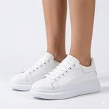 Men's Leather Lace Up Casual Sneakers