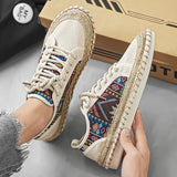Men's Ethnic Pattern Canvas Casual Sneakers
