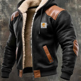 Men's Sherpa Lined Hooded Bomber Jacket