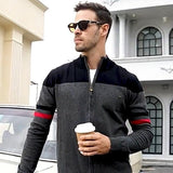 Men's Striped Zip-Up Knit Jacket