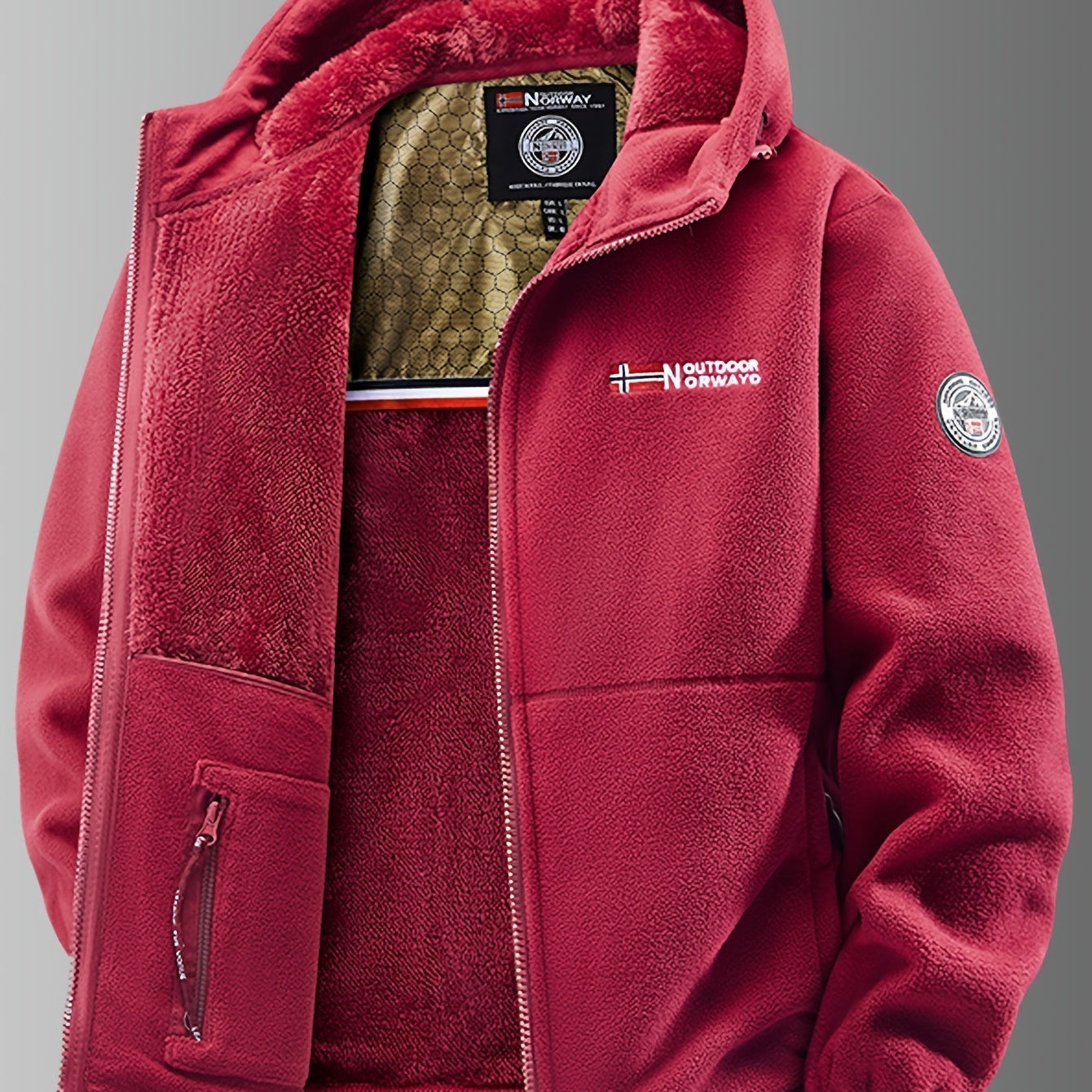 Men's Fleece-Lined Hooded Thermal Jacket