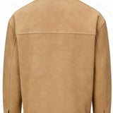 Men's Relaxed-Fit Collared Utility Jacket with Pockets