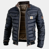 Men's Quilted Stand Collar Puffer Jacket