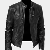 Men's Faux Leather Bomber Jacket