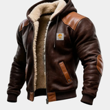 Men's Sherpa Lined Hooded Bomber Jacket