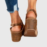 Women's Open-Toe Slip-On Platform Wedge Sandals