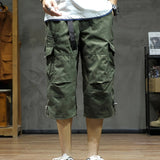 Men's Relaxed Fit 3/4 Cargo Shorts with Drawstring