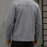 Men's Tailored Button-Front Jacket in Space Grey