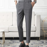 Men's Straight Leg Tailored Dress Trousers