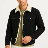 Harbour Weston Men's Thickened Denim Fleece Jacket - Winter Loose Fit