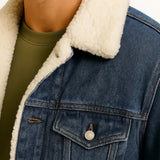 Harbour Weston Men's Thickened Denim Fleece Jacket - Winter Loose Fit