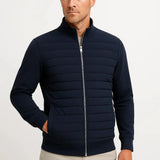 Harbour Weston Men's Hybrid Jacket with Quilted Body and Knitted Sleeves - Polyester Cotton Blend