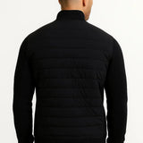 Harbour Weston Men's Hybrid Jacket with Quilted Body and Knitted Sleeves - Polyester Cotton Blend
