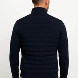 Harbour Weston Men's Hybrid Jacket with Quilted Body and Knitted Sleeves - Polyester Cotton Blend
