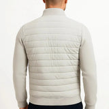 Harbour Weston Men's Hybrid Jacket with Quilted Body and Knitted Sleeves - Polyester Cotton Blend