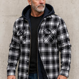 Men's Hooded Plaid Flannel Jacket