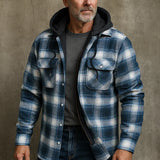 Men's Hooded Plaid Flannel Jacket