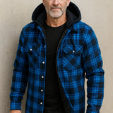 Men's Hooded Plaid Flannel Jacket